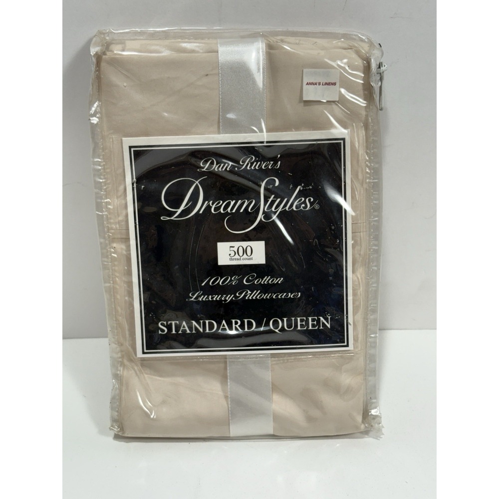 Dan River's Dream Styles 500 thread count 2 Queen Oat Ivory Luxury Pillowcases